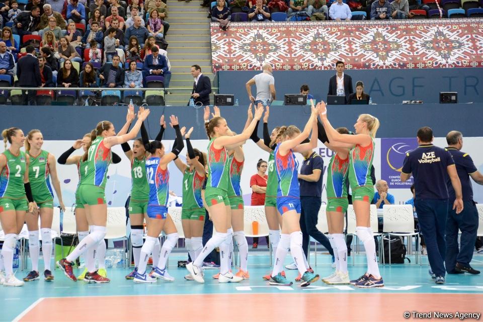 Voleybol millimiz Avropa Çemionatında növbəti oyununu keçirib (FOTOREPORTAJ)