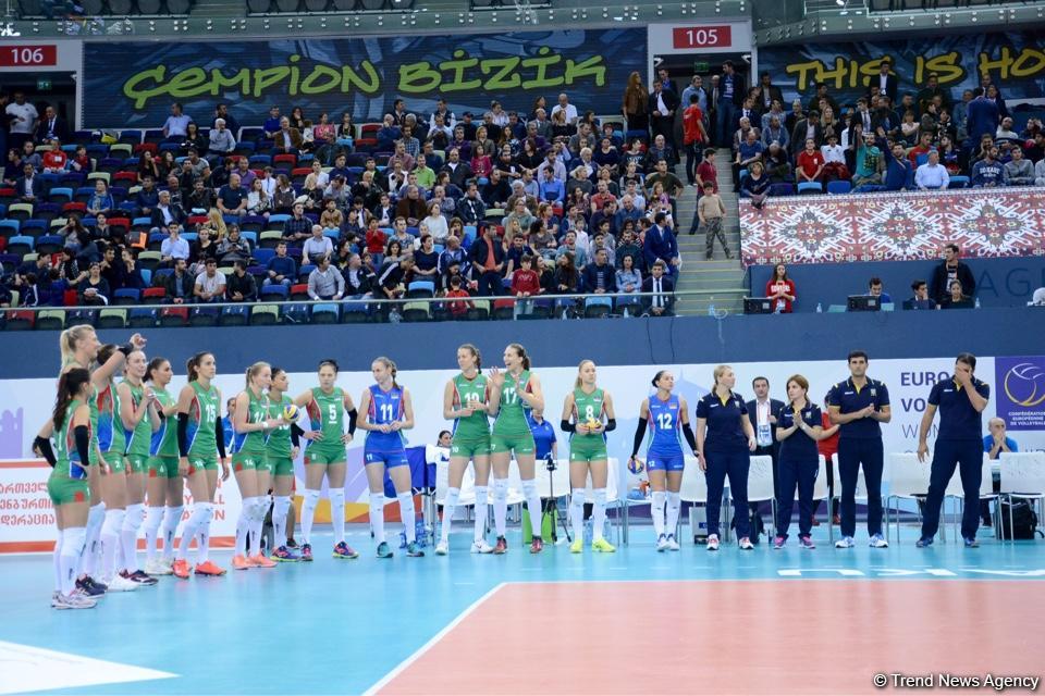 Voleybol millimiz Avropa Çemionatında növbəti oyununu keçirib (FOTOREPORTAJ)