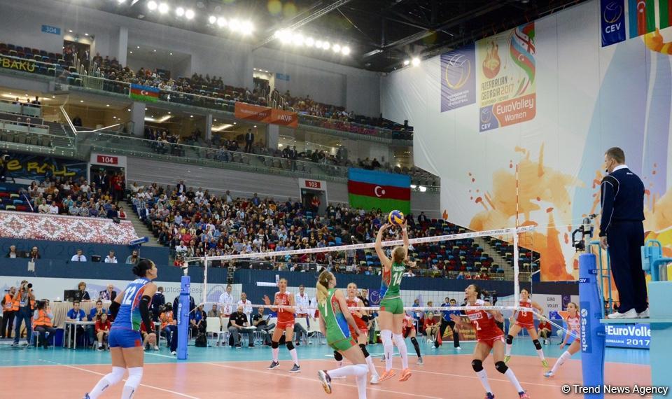 Voleybol millimiz Avropa Çemionatında növbəti oyununu keçirib (FOTOREPORTAJ)