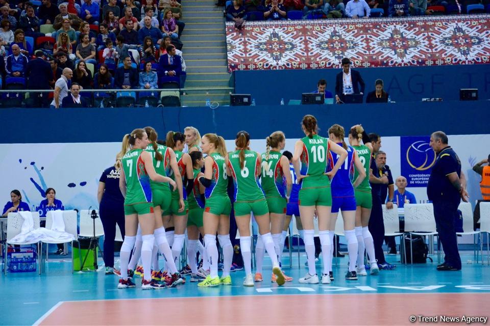 Voleybol millimiz Avropa Çemionatında növbəti oyununu keçirib (FOTOREPORTAJ)