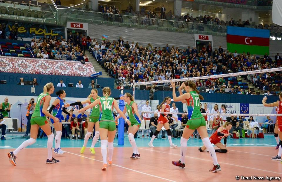 Voleybol millimiz Avropa Çemionatında növbəti oyununu keçirib (FOTOREPORTAJ)