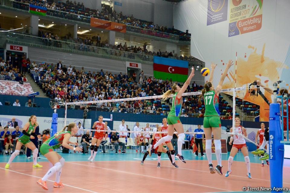 Voleybol millimiz Avropa Çemionatında növbəti oyununu keçirib (FOTOREPORTAJ)