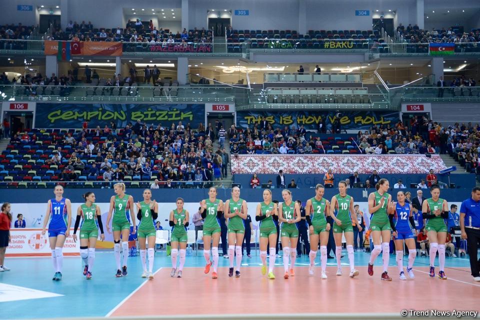 Voleybol millimiz Avropa Çemionatında növbəti oyununu keçirib (FOTOREPORTAJ)
