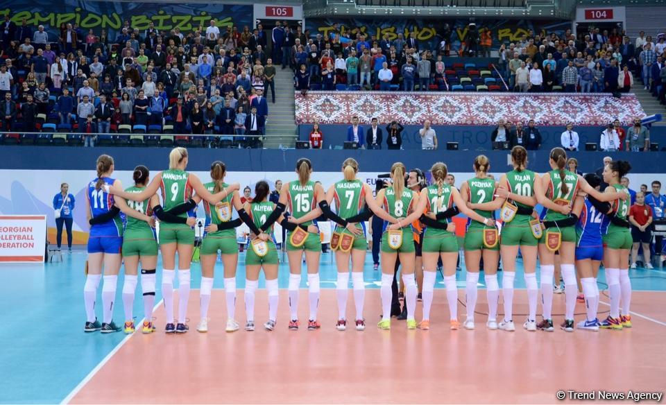Voleybol millimiz Avropa Çemionatında növbəti oyununu keçirib (FOTOREPORTAJ)