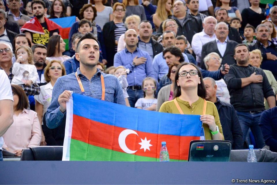 Voleybol millimiz Avropa Çemionatında növbəti oyununu keçirib (FOTOREPORTAJ)