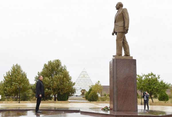 Prezident İlham Əliyev Qobustan rayonuna səfərə gəlib (FOTO)
