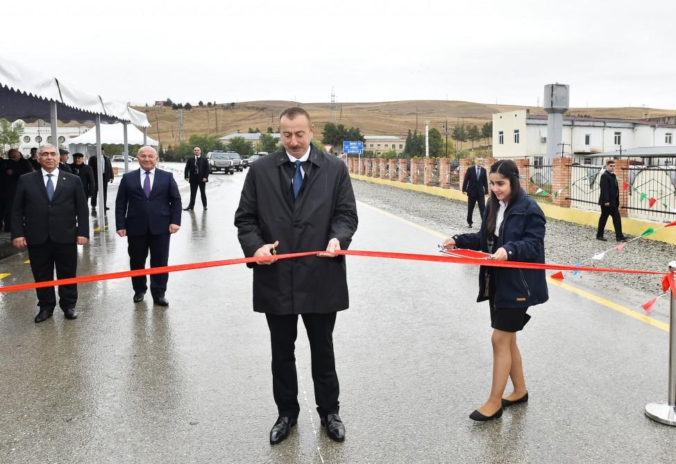 Prezident İlham Əliyev Şamaxı-Çöl Göylər-Padar avtomobil yolunun açılışında iştirak edib (YENİLƏNİB) (FOTO)