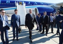 Prezident İlham Əliyev Rusiyanın Soçi şəhərinə səfərə gəlib (FOTO)