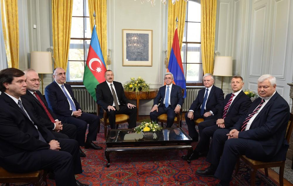 Cenevrədə Azərbaycan və Ermənistan prezidentlərinin görüşü keçirilib (FOTO) (YENİLƏNİB)