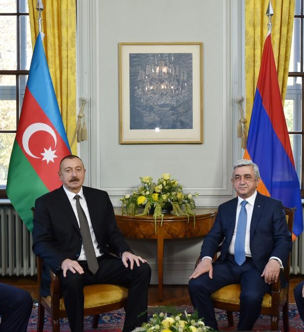 Cenevrədə Azərbaycan və Ermənistan prezidentlərinin görüşü keçirilib (FOTO) (YENİLƏNİB)