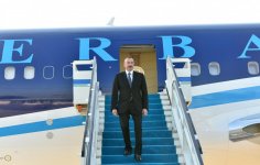 Prezident İlham Əliyev Türkiyəyə səfərə gəlib (FOTO)