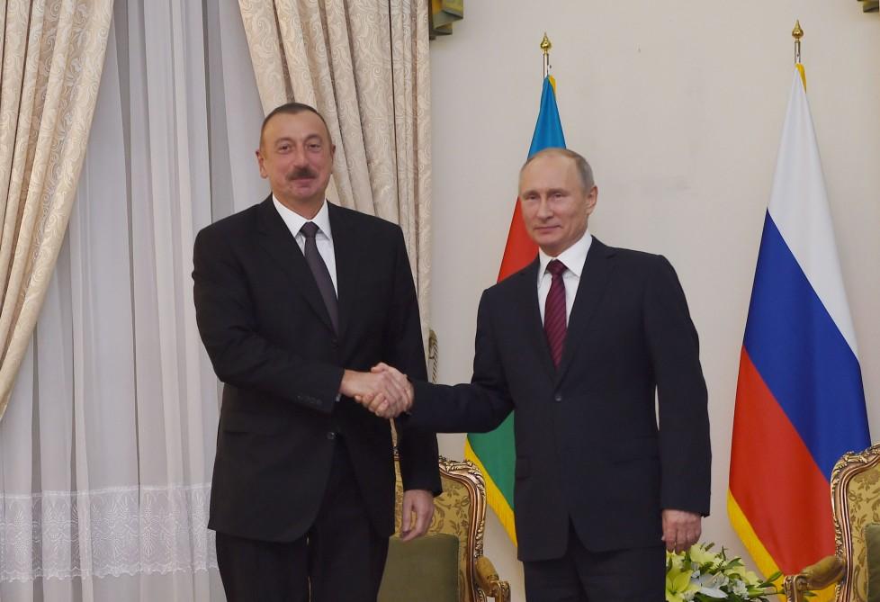 Azərbaycan Prezidenti İlham Əliyevin və Rusiya Prezidenti Vladimir Putinin görüşü olub (FOTO) (YENİLƏNİB)