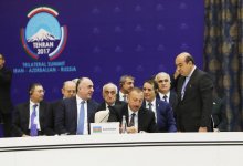 Tehranda Azərbaycan, İran və Rusiya dövlət başçılarının üçtərəfli Zirvə görüşü keçirilib (YENİLƏNİB-3) (FOTO)