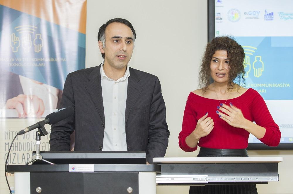 Nitq və eşitmə məhdudiyyətli qızlar üçün İKT təlimlərinə start verilib (FOTO)