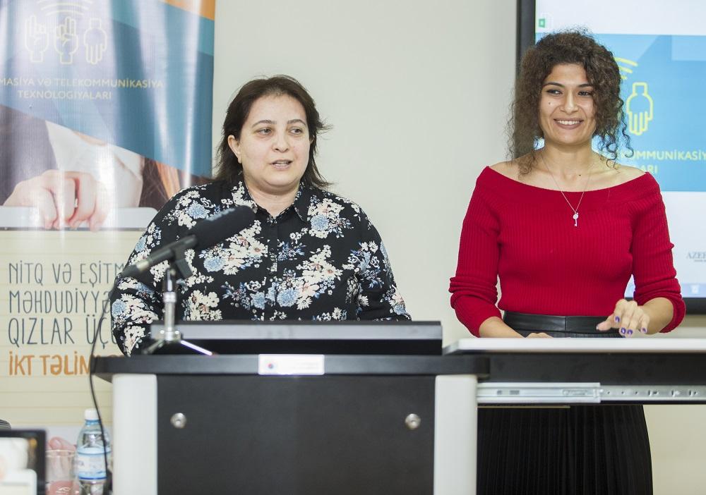 Nitq və eşitmə məhdudiyyətli qızlar üçün İKT təlimlərinə start verilib (FOTO)