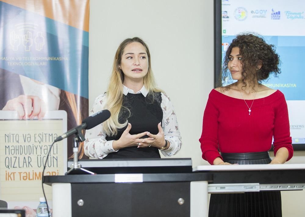 Nitq və eşitmə məhdudiyyətli qızlar üçün İKT təlimlərinə start verilib (FOTO)