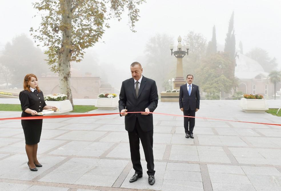 Prezident İlham Əliyev Gəncə Dövlət Filarmoniyasının yeni binasının açılışında iştirak edib (FOTO) (YENİLƏNİB)