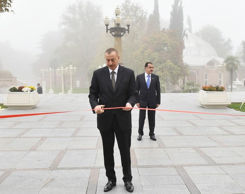 Prezident İlham Əliyev Gəncə Dövlət Filarmoniyasının yeni binasının açılışında iştirak edib (FOTO) (YENİLƏNİB)
