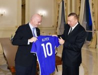 Prezident İlham Əliyev FIFA-nın prezidentini və baş katibini qəbul edib (FOTO) (YENİLƏNİB)