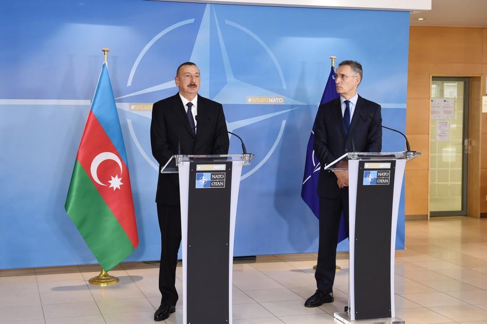 Prezident İlham Əliyev: Azərbaycanın NATO ilə əməkdaşlığı böyük potensiala malikdir (YENİLƏNİB-3) (FOTO)