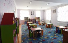 Prezident İlham Əliyev Heydər Əliyev Fondunun təşəbbüsü ilə Ağcabədidə inşa edilmiş körpələr evi–uşaq bağçasının açılışında iştirak edib (FOTO)