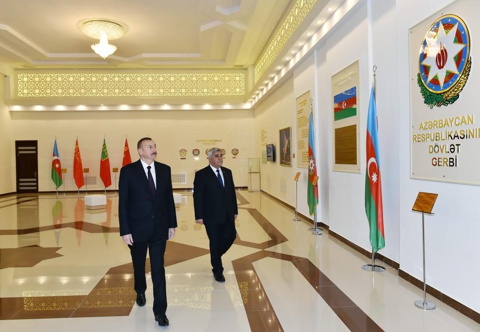 Azərbaycan Prezidenti Sabirabadda Bayraq Muzeyinin açılışında iştirak edib (FOTO)