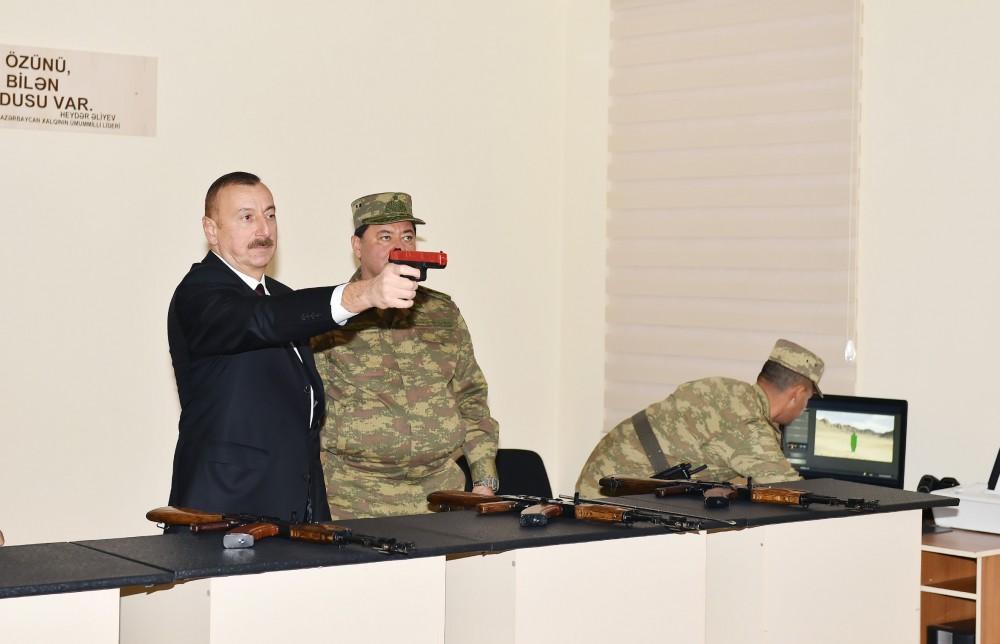 Ali Baş Komandan İlham Əliyev Ağcabədidə hərbi hissədə yaradılan şəraitlə tanış olub (FOTO)
