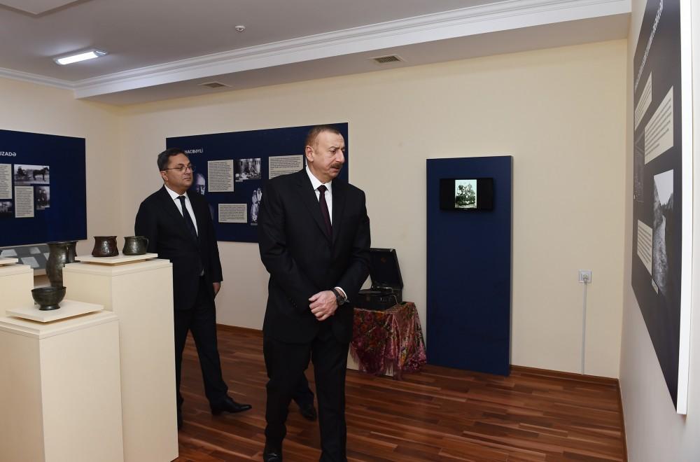 Azərbaycan Prezidenti Ağcabədidə Tarix-Diyarşünaslıq Muzeyinin açılışında iştirak edib (FOTO)