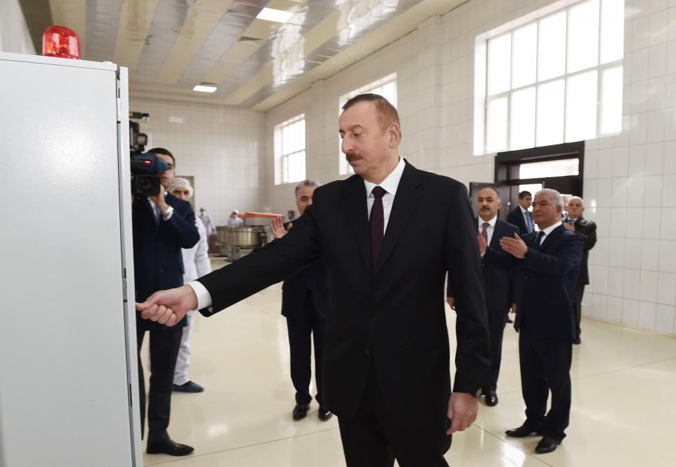 Prezident İlham Əliyev Ağcabədidə yeni çörək və un məmulatları zavodunun açılışında iştirak edib (FOTO)