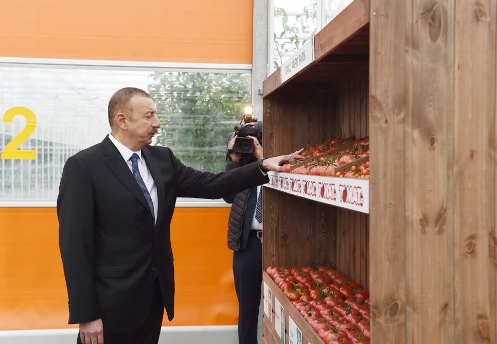 Prezident İlham Əliyev Zirə qəsəbəsində “BAKU AGROPARK”da görülən işlərlə tanış olub (FOTO) (YENİLƏNİB-2)