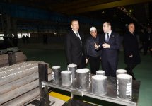 Prezident İlham Əliyev Sumqayıt boruyayma zavodunun yenidənqurmadan sonra açılışında iştirak edib (FOTO)