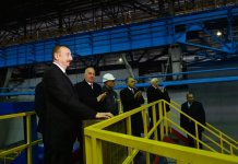 Prezident İlham Əliyev Sumqayıt boruyayma zavodunun yenidənqurmadan sonra açılışında iştirak edib (FOTO)