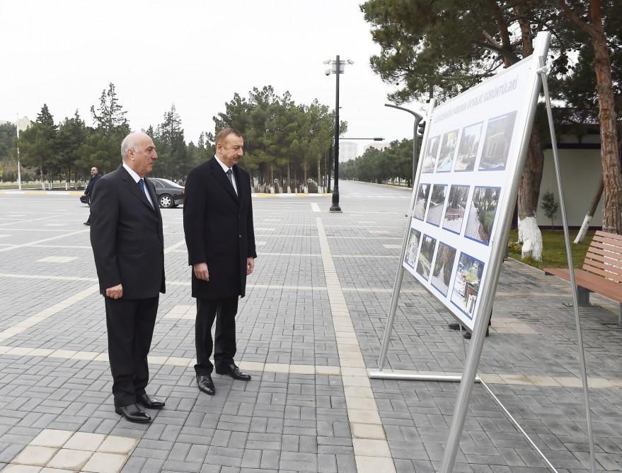 Prezident İlham Əliyev Sumqayıtda Lüdviqshafen parkında əsaslı təmirdən sonra yaradılan şəraitlə tanış olub (FOTO) (YENİLƏNİB)