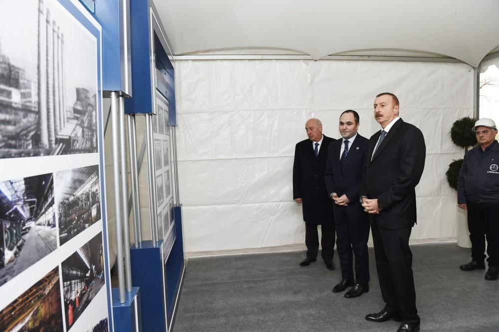 Prezident İlham Əliyev Sumqayıt boruyayma zavodunun yenidənqurmadan sonra açılışında iştirak edib (FOTO)