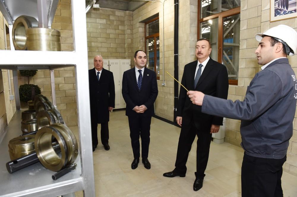 Prezident İlham Əliyev Sumqayıt boruyayma zavodunun yenidənqurmadan sonra açılışında iştirak edib (FOTO)