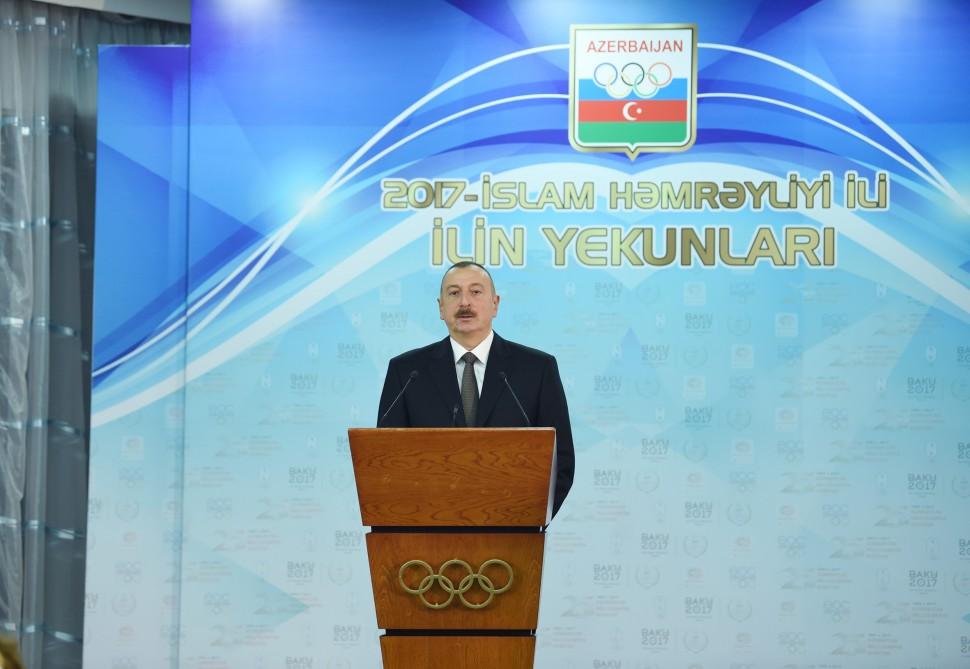 Prezident İlham Əliyev: Bu il ən böyük qələbəmiz İslam Həmrəyliyi Oyunlarında Azərbaycan idmançılarının qələbələri olub