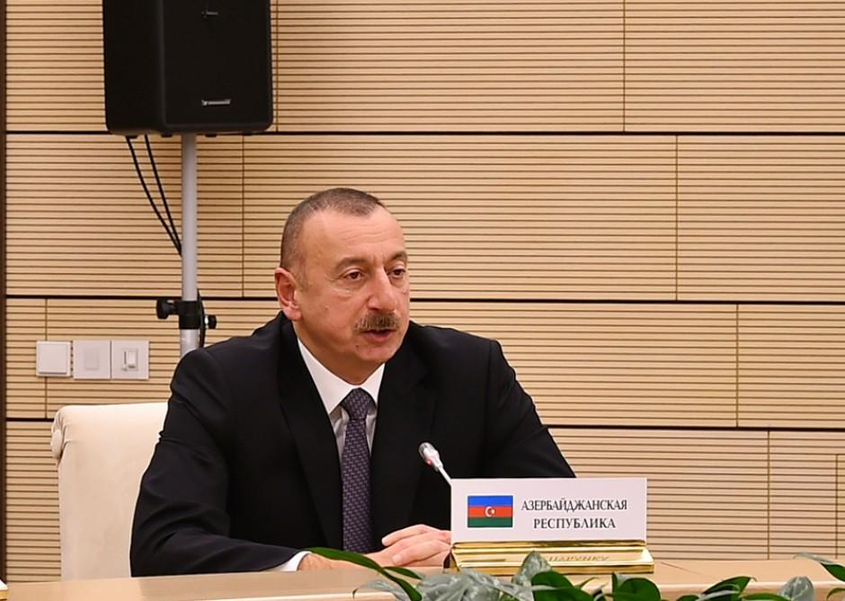 Azərbaycan Prezidenti: Beynəlxalq hüquq normalarının kobud şəkildə pozulması ilə dünyanın nizamı pozulur