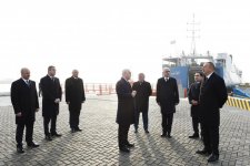 Prezident İlham Əliyev Bakı Beynəlxalq Dəniz Ticarət Limanı kompleksində RO-RO terminalının açılışında iştirak edib (FOTO) (YENİLƏNİB)