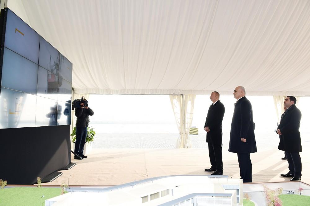 Prezident İlham Əliyev Bakı Beynəlxalq Dəniz Ticarət Limanı kompleksində RO-RO terminalının açılışında iştirak edib (FOTO) (YENİLƏNİB)