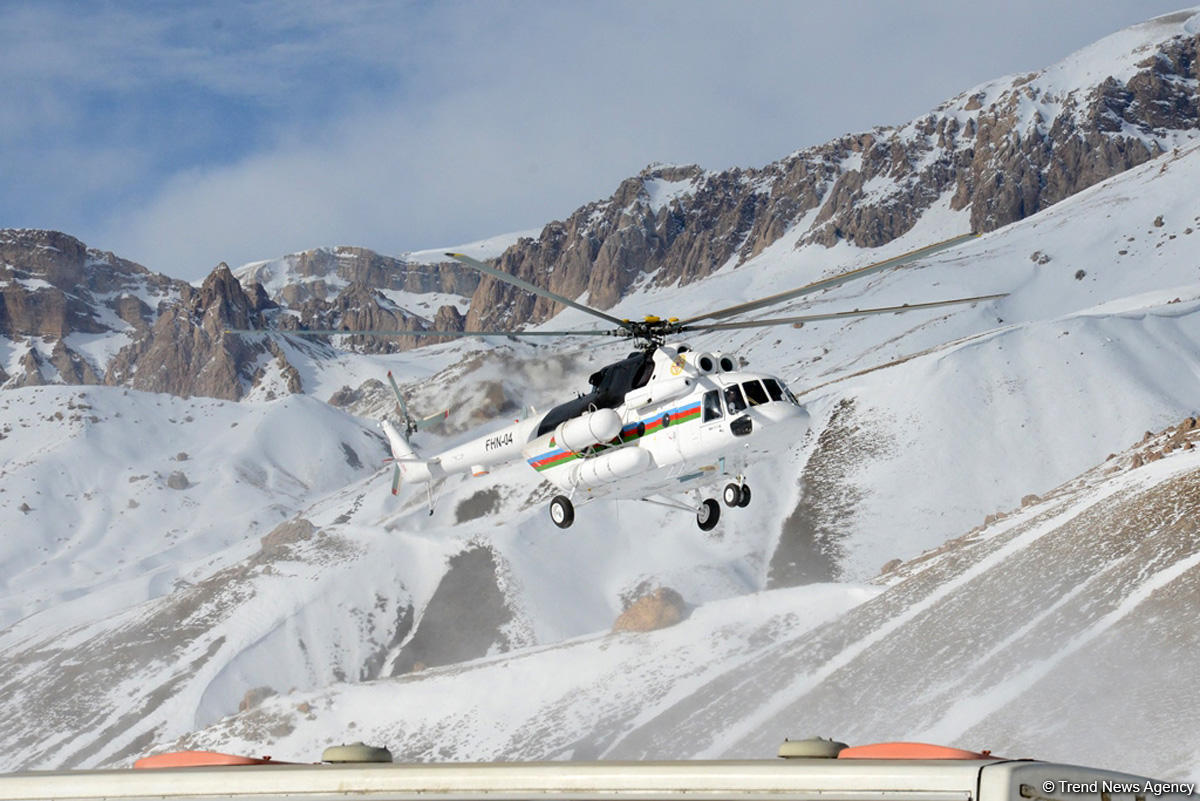 Qubada alpinistlərin axtarışı üzrə əməliyyat tədbirlərini əks etdirən - FOTO/VİDEO
