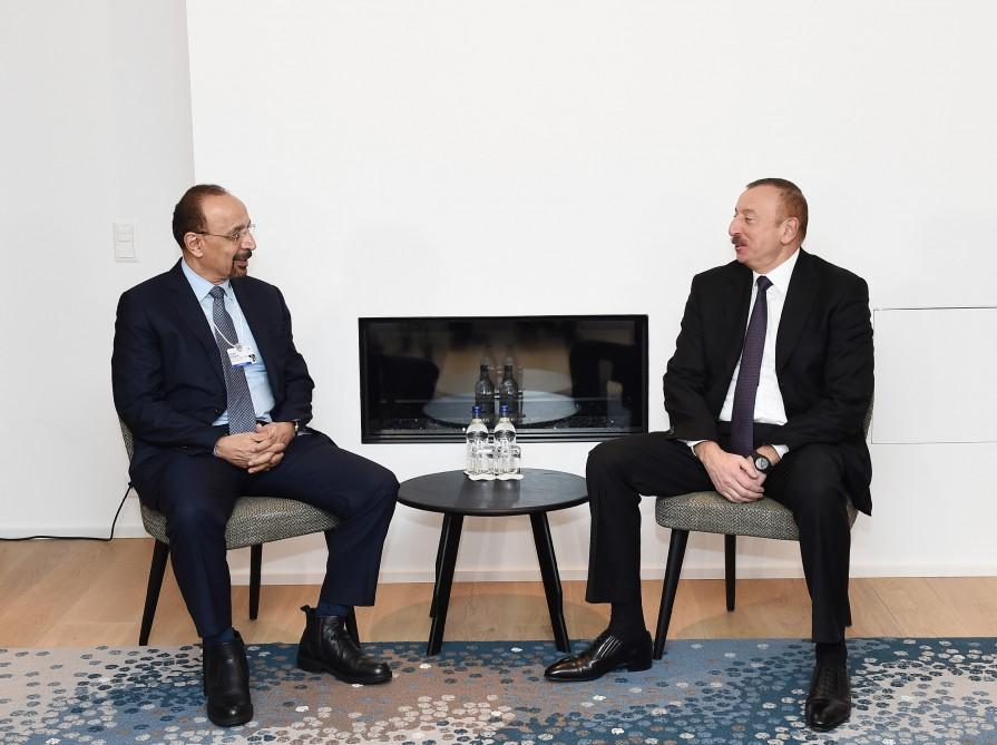 Prezident İlham Əliyevin Səudiyyə Ərəbistanının energetika, sənaye və təbii sərvətlər naziri ilə görüşü olub (FOTO)