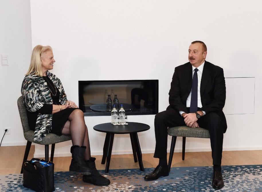 Prezident İlham Əliyev Davosda "IBM" şirkətinin baş icraçı direktoru ilə görüşüb (FOTO) (YENİLƏNİB)