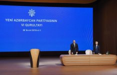 Prezident İlham Əliyev Yeni Azərbaycan Partiyasının VI qurultayında iştirak edib (YENİLƏNİB-4) (FOTO)
