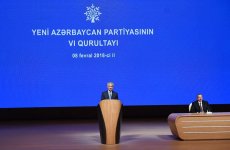 Prezident İlham Əliyev Yeni Azərbaycan Partiyasının VI qurultayında iştirak edib (YENİLƏNİB-4) (FOTO)