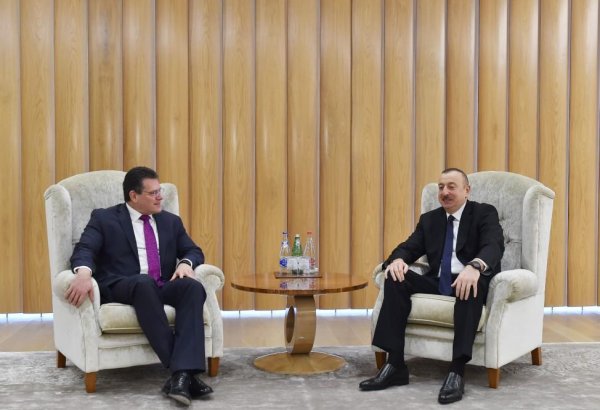 Prezident İlham Əliyev Avropa Komissiyasının enerji birliyi üzrə vitse-prezidenti Maroş Şefçoviç ilə görüşüb