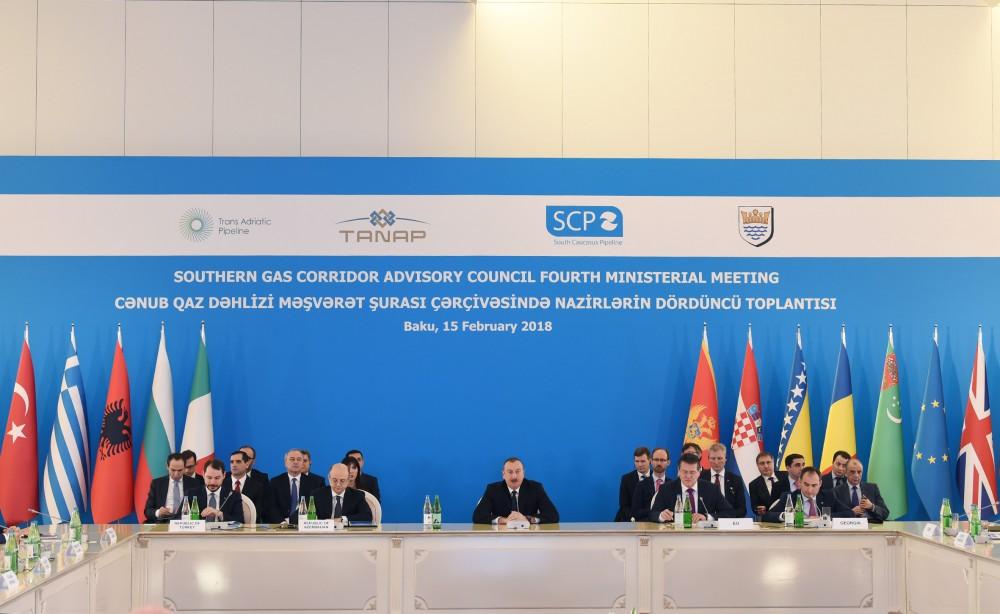 Prezident İlham Əliyev Cənub Qaz Dəhlizi Məşvərət Şurası çərçivəsində nazirlərin dördüncü iclasında iştirak edib (YENİLƏNİB 2) (FOTO)
