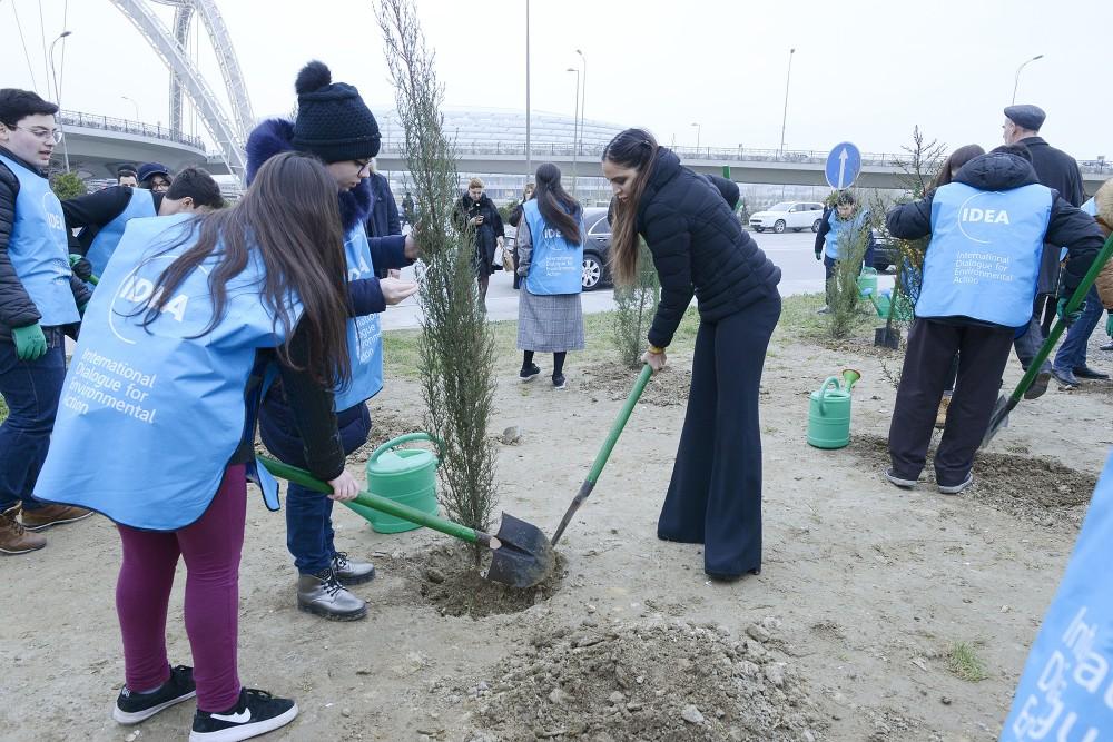 Leyla Əliyeva "Xocalıya ədalət!" kampaniyası çərçivəsində ağacəkmə aksiyasında iştirak edib (FOTO)