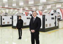 Prezident İlham Əliyev və xanımı Mehriban Əliyeva “Mingəçevir Tekstil” MMC-nin iplik istehsalı üzrə iki müəssisəsinin açılışında iştirak ediblər (YENİLƏNİB) (FOTO)