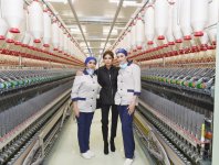 Prezident İlham Əliyev və xanımı Mehriban Əliyeva “Mingəçevir Tekstil” MMC-nin iplik istehsalı üzrə iki müəssisəsinin açılışında iştirak ediblər (YENİLƏNİB) (FOTO)