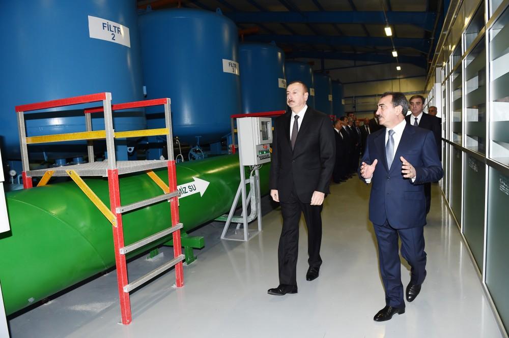 Prezident İlham Əliyev Mingəçevirin içməli su təchizatı sisteminin istismara verilməsi mərasimində iştirak edib (FOTO)